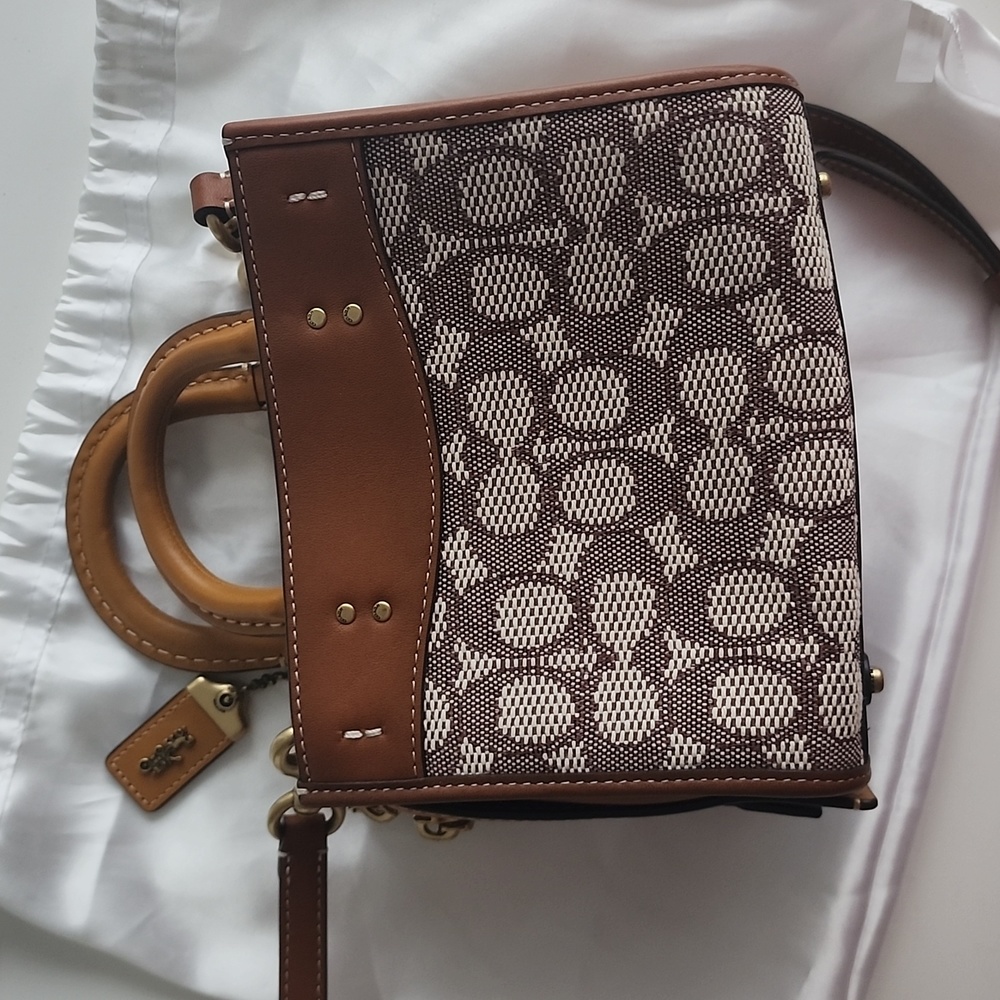 Coach Brown & Yellow Duck Embroidered Signature Crossbody Bag - Picture 3 of 4